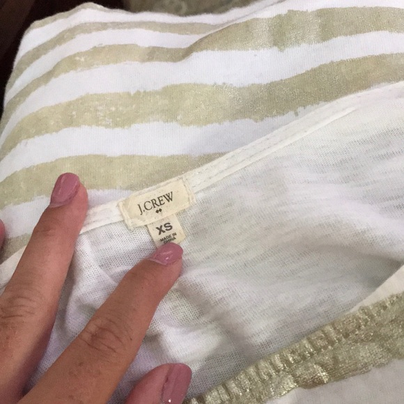 J.CREW Gold Striped top - Picture 3 of 3